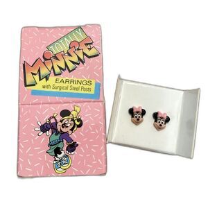 Avon Disney Totally Minnie Mouse Micro Stud Earrings Vintage 1988 Avon NIB